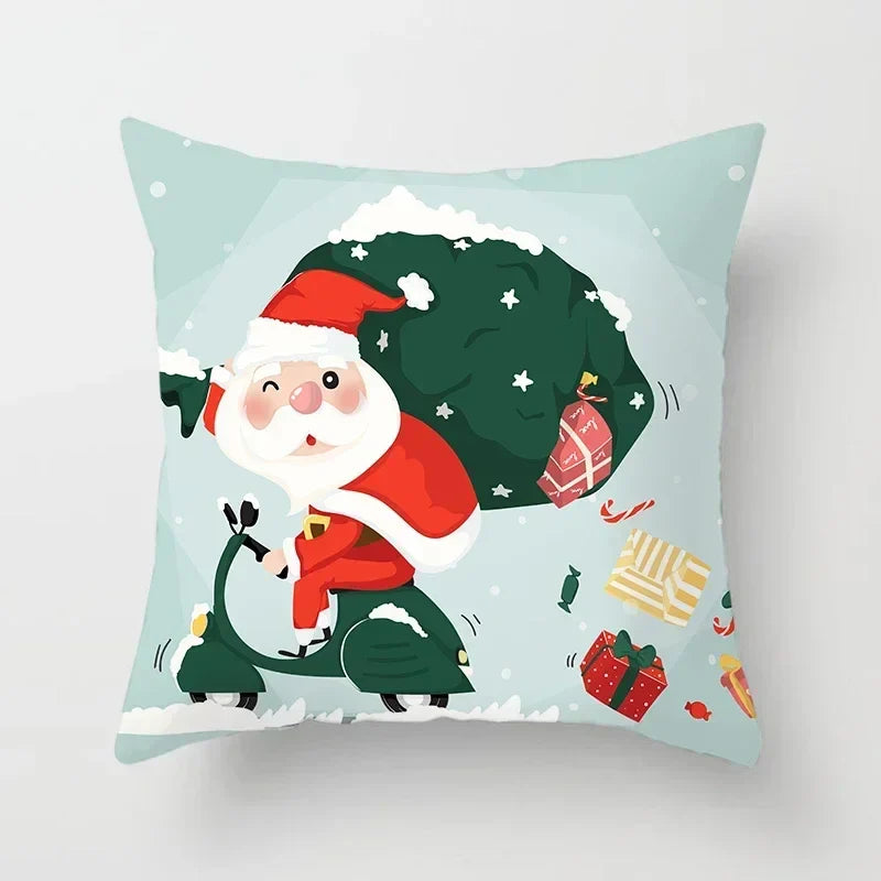 Axyaa Christmas Santa Claus Pillow Set - Festive Home Decor & Gift Option