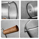 Axyaa Glass Espresso Measuring Cup with Wood Handle and Milk Jug
