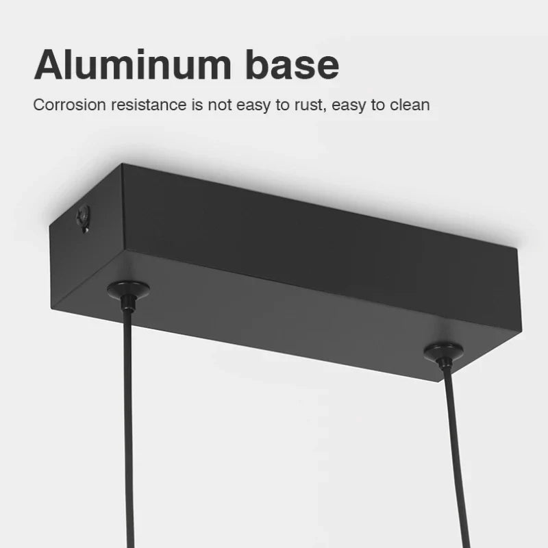Axyaa Linear LED Pendant Light: Nordic Luxury Chandelier for Restaurant, Kitchen, Office.