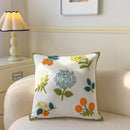 Axyaa Pastoral Flower Embroidery Pillowcase - Canvas Towel Sofa Cushion Cover
