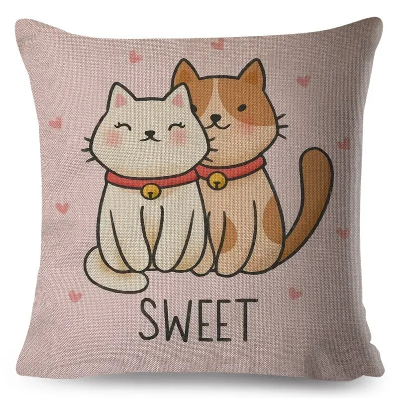 Axyaa Cartoon Cat Cushion Cover 45x45cm