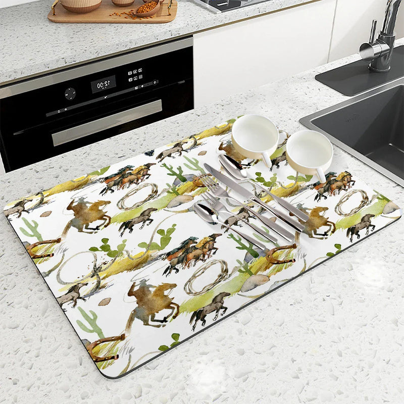 Axyaa Quick Dry Absorbent Mat for Kitchen and Bathroom
