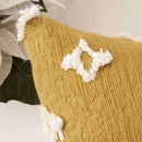 Axyaa Yellow Star Decor Cushion Cover - 45*45 Cotton Pillow Case Home Decor