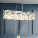 Axyaa Modern Crystal Chandelier for Living Room and Dining, Elegant Rectangular Light