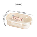 Axyaa Cartoon Divided Bento Box - 3 Grids, Leak-proof, Microwave-safe