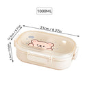 Axyaa Cartoon Detachable 3-Grid Bento Box - Leak-proof & Microwave-safe