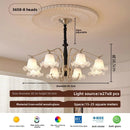 Axyaa Brushed Glass Flower Chandelier Pendant Light Vintage Hanging Lamp for Dining Room