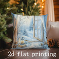 Axyaa Cozy Snowy Pillow Covers: Winter Scenes Pattern Cushion Cover for Sofa Bedroom Car