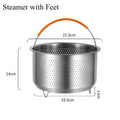 Axyaa Stainless Steel Food Steamer Basket with Silicone Handle