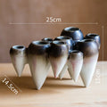 Axyaa Abstract Tooth Flower Pot: Artistic Ceramic Vase for Terrarium Home Decoration