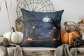 Axyaa Starry Night Ghost Riding Broomstick Cushion Cover for Sofa, Bedroom, Car.