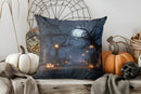 Axyaa Starry Night Ghost Riding Broomstick Cushion Cover for Sofa, Bedroom, Car.
