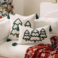 Axyaa Cozy Christmas Tree Cushion Cover - Soft, Tufted, Simple Home Decor