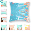 Geometric Marble Print Cushion Cover 45x45cm for Home Decor by Axyaa