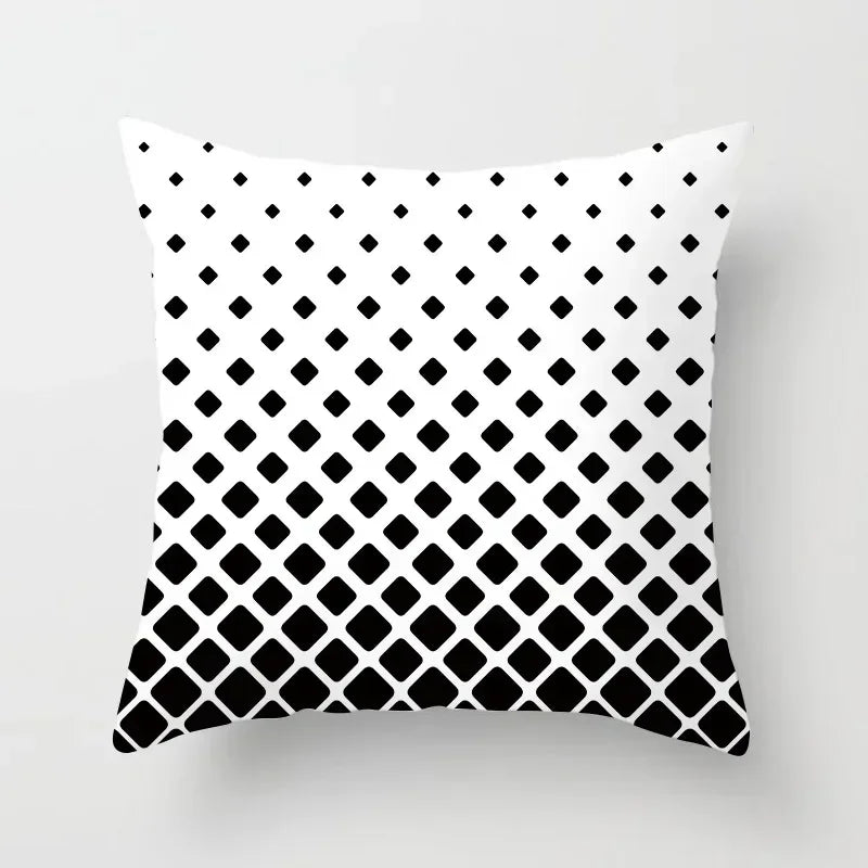 Geometric Black Yellow Cushion Covers - Axyaa Modern 18" Throw Pillow Case