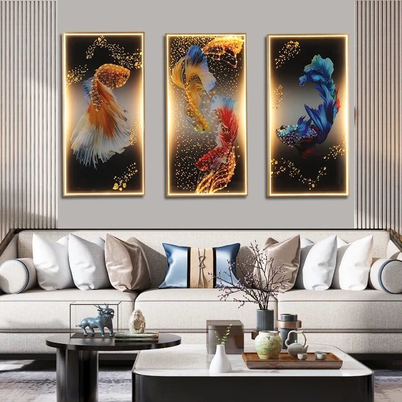 Axyaa Fish LED Wall Lamp Set for Modern Home Decor