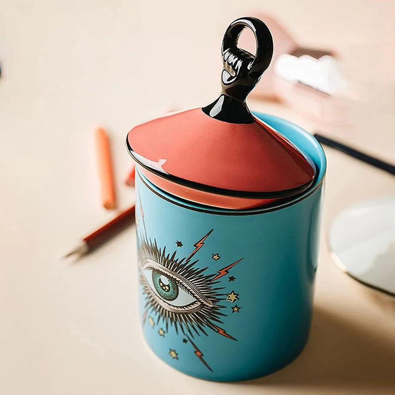 Axya Ceramic Starry Sky Storage Jar: Versatile Home Decor & Organizer