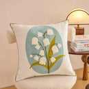 Axyaa Floral Embroidery Pillowcase 45x45: Home Decor Cushion Cover Sofa Headboard