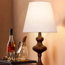 Axyaa Wooden Table Lights with Handmade Fabric Lampshade for Home & Office