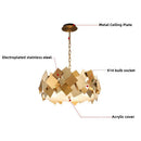 Axyaa Golden Stainless Steel Rotating Chandelier for Living Room
