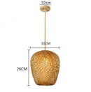 Axyaa Bamboo Woven Pendant Lamp - Natural Rattan Core LED Chandelier