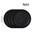 Axyaa 16pc Black PP Cutlery & Plate Set for Outdoor Camping and Parties