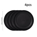 Axyaa 16pc Black PP Cutlery & Plate Set for Outdoor Camping and Parties