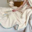 Axyaa White Milk Fleece Throw Blanket - Soft & Cozy All Season Knitted Plush Blanket