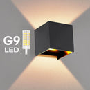 Axyaa LED Wall Lamp: Modern Waterproof Aluminum Outdoor Indoor Light, G9 Bulb.