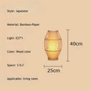 Axyaa Bamboo Woven Table Lamp: Nordic Design, LED Light for Home Decor