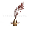 Axyaa Golden Geometric UFO Flower Vase - Elegant Home Decor & Floral Arrangement Accessories