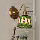 Axyaa Green Vintage LED Wall Lights with Copper Knob Switch