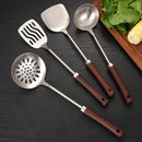 Axyaa Stainless Steel Kitchen Utensil Set - Soup Spoon, Colander, Spatula, Frying Shovel