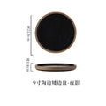 Axyaa Coarse Pottery Vertical Edge Ceramic Pasta Plate, Solid Color Round Dish