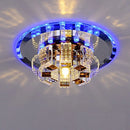 Axyaa Luxury Crystal Round LED Ceiling Light for Hallway and Kitchen