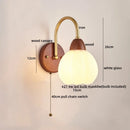 Axyaa Modern Wood Glass LED Wall Light for Living Room Bedroom Balcony
