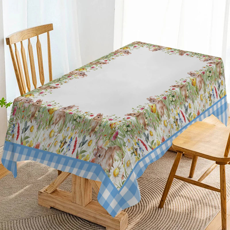 Axyaa Table Runner - Farmhouse Dining Decor for Kitchen, Wedding Party, Rabbit Flower Mushroom Theme