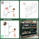 Axyaa Farmhouse Shoe Storage Cabinet with Barn Door Design & 4 Flip Drawers