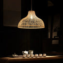 Axyaa Vintage Farmhouse Rattan Chandelier with LED Lights for Dining Room