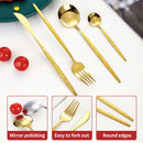 Axyaa Gold Hammered Cutlery Set - Stainless Steel, Dishwasher Safe