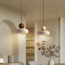 Axyaa Cave Stone LED Pendant Light Fixture Yellow Travertine Modern Hanging Lamp