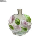 Axyaa Petal Pattern Glass Vase Creative Transparent Flower Pot Desk Decoration Aesthetic Floral Vase