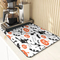 Axyaa Silicone Pumpkin Drying Mat: Halloween Kitchen Decor Absorbent Placemat & Cup Holder