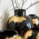 Axyaa Golden Foil Porcelain Vase | Modern Ceramic Table Decor & Plant Pot