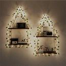 Axyaa 2-tier Floating Wall Shelf with Artificial Ivy, LED Strip, Macrame, Room Wall Decor
