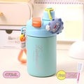 Axyaa Kids Stainless Steel Insulation Water Bottle with Straw - Double Drink Thermos Cup