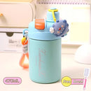Axyaa Kids Stainless Steel Insulation Water Bottle with Straw - Double Drink Thermos Cup
