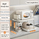 Axyaa Sliding Microwave Shelf 2-layer Storage Rack Stainless Steel Kitchen Organizer