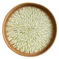Axyaa Rattan Tray Storage Baskets - Korean Style Shell Decor Crafts for Home