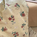 Axyaa Korean Retro Floral King Size Cotton Bedding Set with Sheets
